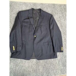 Lauren Ralph Lauren Comfort Navy Blue Gold Buttons Blazer Wool Sport Coat 50R